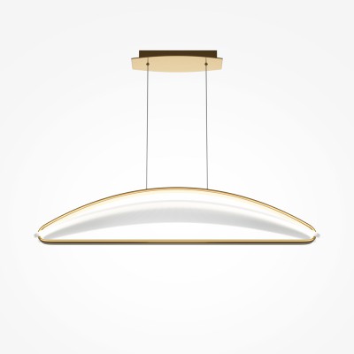 DELIVE HL 33W Závěsné svítidlo, lustr, základna kov, povrch mosaz, difuzor plast opál, LED 33W, 2040lm, teplá 3000K, Ra80, 230V, IP20, rozměry 1030x210mm, vč závěs lanka l=3250mm, lze zkrátit.
