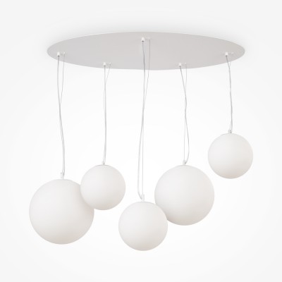 INFERO HL II 5x40W, E14 Závěsné svítidlo, základna kov, povrch bílá, difuzor sklo opál, pro žárovku 5x40W, E14, 230V, IP20, tř.1, rozměry 1050mm, vč závěs kabelu l=1100mm, lze zkrátit.