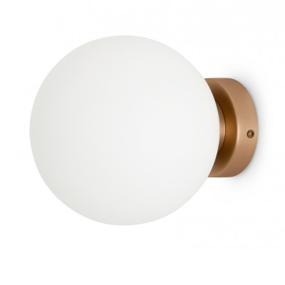 INFERO WL 1x40W, E14 Nástěnné svítidlo, těleso kov, povrch zlatá, difuzor sklo opál, pro žárovku 1x40W, E14, 230V, IP20, tř.1, rozměry d=200mm, l=230mm.