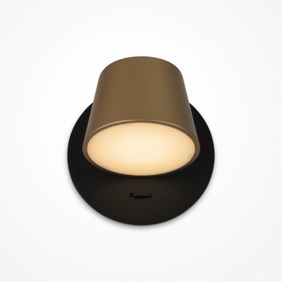 INSERO WL 7W Nástěnné svítidlo, základna a stínítko kov, povrch černá a mosaz, difuzor plast opál, LED 7W, 350lm, teplá 3000K, Ra80, 230V, IP20, tř.1, rozměry d=120mm, svítí dolů.