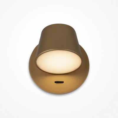 INSERO WL 7W Nástěnné svítidlo, základna a stínítko kov, povrch mosaz, difuzor plast opál, LED 7W, 350lm, teplá 3000K, Ra80, 230V, IP20, tř.1, rozměry d=120mm, svítí dolů.