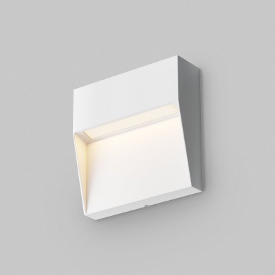 KUCI SQ WL 3W, IP54 Nástěnné venkovní svítidlo, těleso hliník, povrch bílá, difuzor plast opál, LED 3W, 100lm, teplá 3000K, Ra80, 230V, IP54, tř.1, rozměry 110x110x32mm, svítí dolů.