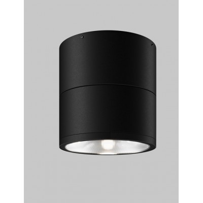 ED PL 12W IP54 Stropní přisazené bodové venkovní svítidlo, výklopné, těleso kov, povrch černá grafit/bílá, krycí sklo čiré, LED 12W, 1050lm, teplá 3000K, 230V, IP54, Ra80, tř.1, rozměry d=108mm, h=108mm.