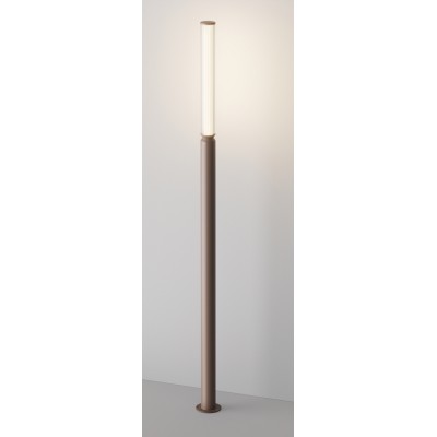 HOPEQ FL 20W IP65 Sloupkové venkovní svítidlo, těleso kov, povrch hnědá, difuzor sklo opál, LED 20W, 850lm, teplá 3000K, Ra80, 230V, IP65, rozměry d=75mm, h=1986mm.