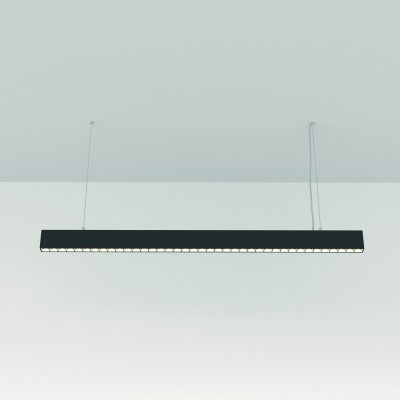 IUS HL 40W Závěsné svítidlo, buňkové, těleso kov, povrch černá/bílá, LED 40W, 3400lm, neutrální 4000K, Ra80, 230V, IP20, tř.1, rozměry 1065x33mm, vč závěs lanka l=2800mm, lze zkrátit.