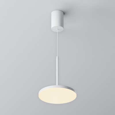 JEUS HL 12W Závěsné svítidlo, těleso kov, povrch bílá, difuzor plast opál, LED 12W, 760lm, teplá 3000K, 230V, IP20, tř.1, rozměry d=185mm, h=215mm, vč závěs kabelu l=1950mm, lze zkrátit.