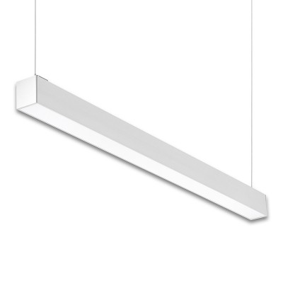 REC 40W Stropní, nebo závěsné svítidlo, těleso hliníkový profil, povrch šedostříbrná, difuzor plast, LED 40W, 4000lm, neutrální 4000K, Ra80, 230V, IP20, rozměry 1217x64x75mm, vč. lak. závěsu l=1500mm