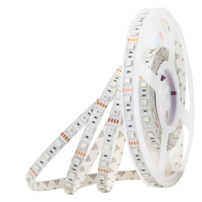 LED pásek RGB 12V/24V, 14,4W/m, 60LED/M LED pásek RGB - červená, zelená, modrá, 14,4W/m, 12V, nebo 24V, 60LED/m,  rozteč LED 16,8mm, rozměry w=10mm, délka dle typu dělitelnost 50mm/100mm, cena za 1m