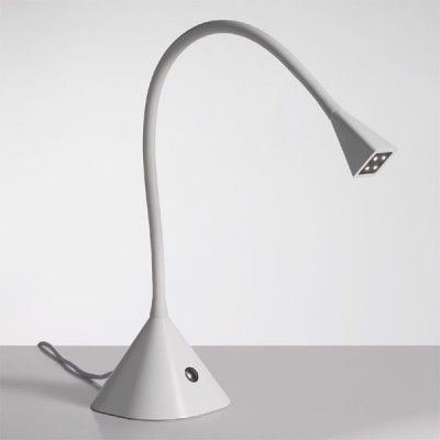 FLEXIO STOLNÍ Stolní lampa, materiál hliník, flexibilní, ohebné rameno potažené gumou, barva matná bílá (RAL 9016), LED 4x1W, teplá 3000K, neutrální 4000K, 230V/700mA, IP20, základna d=136mm, l=720mm, vč. vypínače