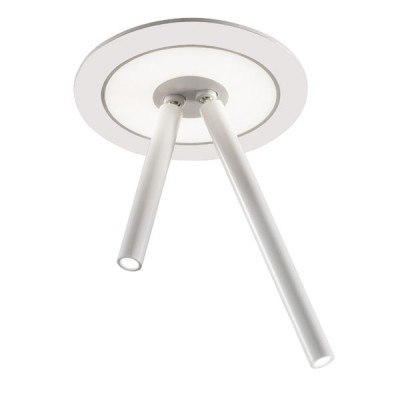 TUBOSO RECESSED Stropní, vestavné, bodové svítidlo nastavitelný směr svícení +-25°, těleso hliník, povrch bílá mat (RAL 9016), 2x3W + 48x0,1W, LED, teplá bílá 3000K, neutrální bílá 4000K, 230V, IP20, rozměry d=171mm, h=263mm.
