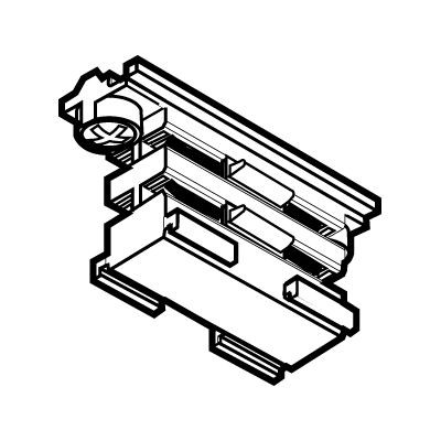 PŘÍMÁ SPOJKA NORDIC ALUMINIUM Rovný konektor, přímý spoj 3x230V, IP20, pro třífázový lištový systém, NORDIC ALUMINIUM - GLOBAL TRAC - LIVAL