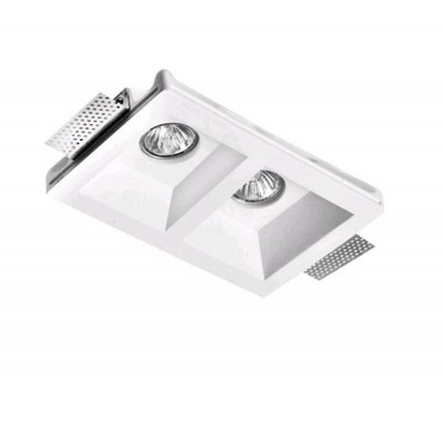 KARAVA 2x35W GU10 230V IP20 Stropní, podhledové bodové svítidlo, těleso sádra, povrch bílá, pro žárovku 2x35W, GU10, ES50, 230V, IP20, rozměry 214x117x60mm