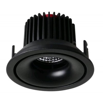 VERA LED 1x10W 3000K 800LM 230V IP20D=105mm Stropní, podhledové svítidlo, těleso hliník, povrch černá, LED 1x10W, teplá 3000K, 800lm, 230V, IP20, rozměry d=105mm h=74mm