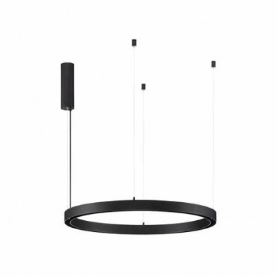 RINGOLI LED 24W UGR<12 Závěsné svítidlo, těleso hliník, černá, pro max 4 segmenty LED á 6W svítí dolů + 10W nahoru, teplá 3000K, Ra80, 230V/24V, IP20, rozměry d= 800mm, vč lank závěsu h=1500mm, segmenty dodávány SAMOSTANĚ