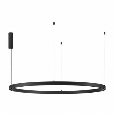 RINGOLI LED 42W UGR<12 Závěsné svítidlo, těleso hliník, černá, pro max 7 segmentů LED á 6W svítí dolů + 18W nahoru, teplá 3000K, Ra80, 230V/24V, IP20, rozměry d= 1500mm, vč lank závěsu h=1500mm, segmenty dodávány SAMOSTANĚ