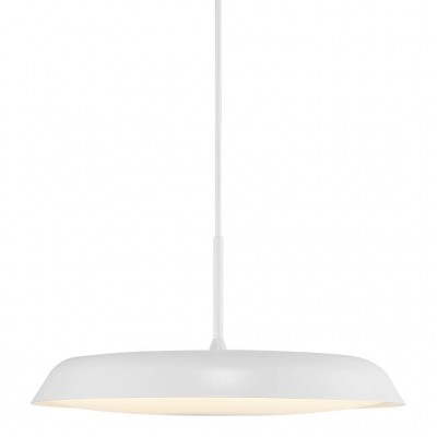 KERAN S Závěsné svítidlo, těleso kov, povrch bílá mat, difuzor plast opál, LED 22W, 1600lm, teplá 2200-2700K dim to warm, Ra80, stmív TRIAC, 230V IP20, d=365mm, vč záv kabelu s text úpletem l=2000mm, lze zkr