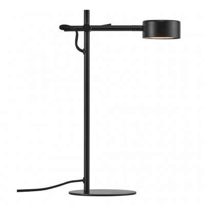 ROBOTTI TABLE Stolní lampa, těleso kov, povrch černá, difuzor plast, LED 5W, 350lm, teplá 2700K, Ra80, 230V, IP20, tř.2, stínítko d=85mm, úhel otočení 130°, vč vypínače kabelu s textilním úpletem-černá, l=1500mm