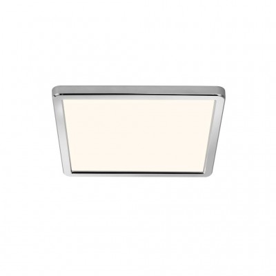 INGA SQ Stropní svítidlo, plast, chrom, difuzor plast, LED  14W,1600lm, přepínač teploty  teplá 3000K/neutr 4000K, stmív STEP vyp/zap vypín 100%/50%/20% memory Ra80, 230V IP54, 294x294x23mm