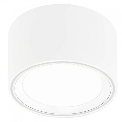 BERTY S 9W VÝPRODEJ Stropní svítidlo, těleso kov bílá, s bílým dekorativním kroužkem, difuzor plast opál, pro LED 8,5W, teplá 2700K, 500lm, stmívatelné vyp/zap vypínačem 230V, IP20, tř.2, rozměry d=100mm, h=6