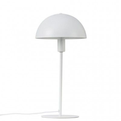 SVAMP TABLE Stolní lampa, těleso kov, povrch bílá/černá/mentolově zelená, pro žárovku E14 max 40W, 230V, IP20, tř.2, stínítko d=200mm, základna d=150mm, včetně vypínače kabelu - černá/bílá, l=1500mm, lze zkrátit