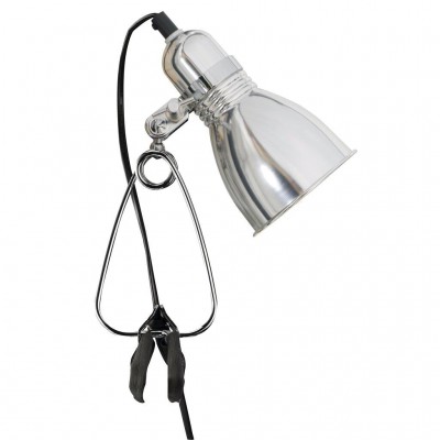 VALOKUVA Lampa s klipem/skřipcem, těleso kov, pro žárovku E27 max.40W, 230V, IP20, tř.2, h=160mm, stínítko d=95mm, včetně vypínače kabelu - černá l=2000mm, lze zkrátit