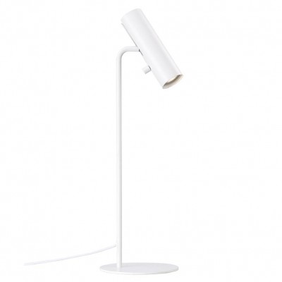 LIONTON stolní 1x8W GU10 Stolní lampa, nastavitelný směr svícení, těleso hliník, povrch bílá, pro LED 1x8W, GU10 ES50, 230V, IP20, tř.2, hlavice d=60mm, l=127mm, celk h=660mm, kabel l=2500mm, vypínač na tělese