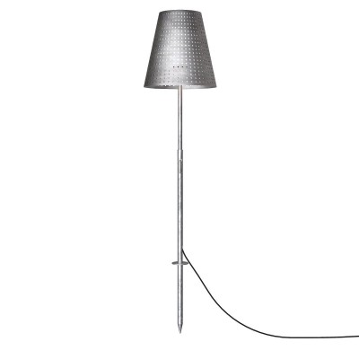 SADE 1X60W E27 Stojací venkovní lampa, základna kov, stínítko kov galvanizovaná ocel s otvory, pro žárovku 1X60W, E27, A60, 230V, IP44, tř.2, rozměry 350X1290-1650mm, přívodní kabel 5000mm