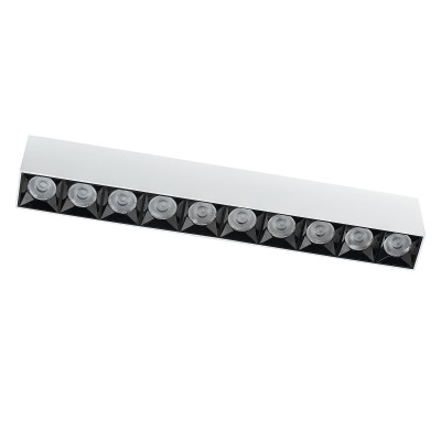 MINIS LED 40W, IP20 Stropní přisazené svítidlo, těleso hliník, povrch bílá, LED 40W, teplá 3000K, 3500lm, vyzařovací úhel 36°, Ra80, 230V, IP20, tř.2, rozměry 385x42x66mm