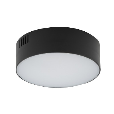 TRIDAR LED 35W, IP20 Stropní přisazené svítidlo, kruh, těleso plast, povrch černá, difuzor plast opál, LED 35W, teplá 3000K, 2700lm, Ra80, 230V, IP20, tř.2, rozměry d=210mm, h=40mm