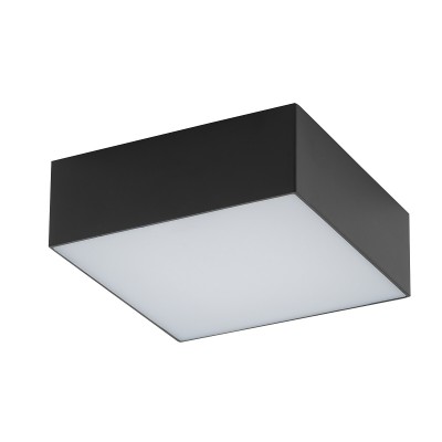 POLAROS LED 15W, IP20 Stropní přisazené svítidlo, čtverec, těleso plast, povrch černá, difuzor plast opál, LED 15W, neutrální  4000K, 1300lm, Ra80, 230V, IP20, tř.2, rozměry 110x110x40mm