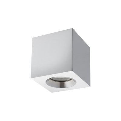 ZUDA SQ 1x15W, GU10, IP44 Stropní přisazené bodové svítidlo, těleso hliník, povrch bílá/chrom/černá/mosaz, krycí sklo čiré, pro žárovku 1x15W, GU10, 230V, do koupelny IP44, rozměry 85x85mm.
