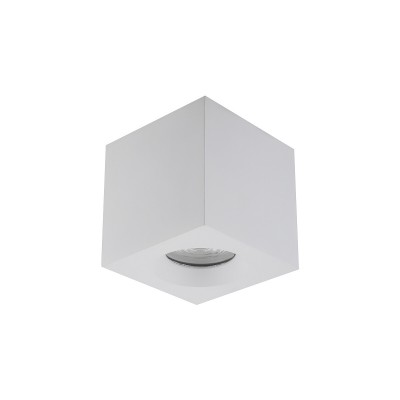 ZUDA SQ 1x15W, GU10, IP44 Stropní přisazené bodové svítidlo, těleso hliník, povrch bílá, krycí sklo čiré, pro žárovku 1x15W, GU10, 230V, do koupelny IP44, rozměry 85x85mm.