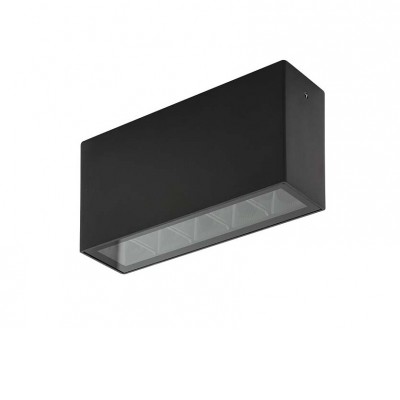 ZEITLIN 10W IP54 Přisazené venkovní svítidlo, buňkové, těleso hliník, povrch černá, krycí sklo čiré, LED 10W, 500lm, teplá 3000K, 230V, IP54, tř.1, rozměry 142x75x40mm.