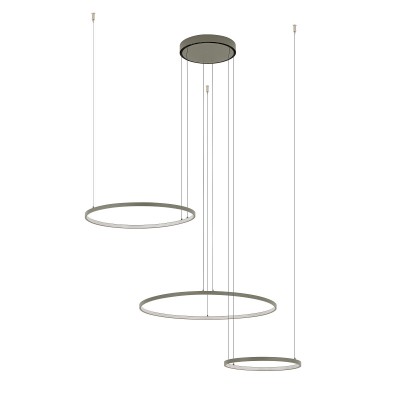 OKULUS Z3 LED 45W Závěsné svítidlo, 3x kruh, těleso hliník/kov, olivová, difuzor plast, LED 45W, teplá 3000K, 1600lm, Ra80, 230V, IP20, tř.1, d1=600mm, d2=450mm d3=300mm, vč. závěs. kabelu l=1400mm, lze zkrátit
