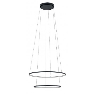 OKULUS Z2 67W Závěsné svítidlo, 2x kruh, těleso hliník/kov, povrch černá/bílá, difuzor plast, LED 67W, teplá 3000K, Ra80, 230V, IP20, tř.1, rozměry dle typu, vč. závěs. kabelu l=1400mm, lze zkrátit