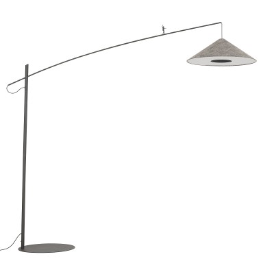 AKCIA FL II 1x25W E27 Stojací pokojová lampa, těleso kov, povrch šedá, stínítko textil šedá, difuzor plast opál, pro žárovku 1x25W, E27, 230V, IP20, rozměry d=720mm, h=2250mm, vypínač na kabelu.