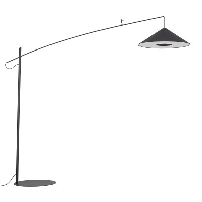 AKCIA FL II 1x25W E27 Stojací pokojová lampa, těleso kov, povrch černá, stínítko textil černá, difuzor plast opál, pro žárovku 1x25W, E27, 230V, IP20, rozměry d=720mm, h=2250mm, vypínač na kabelu.