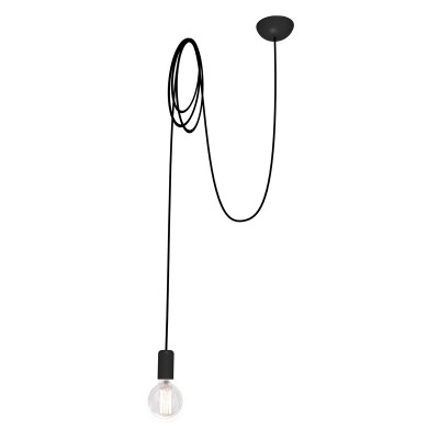 SELIO C1 Závěsný kabel s objímkou, základna kov, povrch černá, nebo bílá, pro žárovku 1x60W, E27. 230V, IP20, tř.1, rozměry l=3000mm lze zkrátit