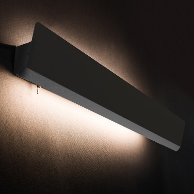 WINGO LED 11W, T8/G13, IP20 Nástěnné svítidlo, těleso kov, povrch bílá nebo černá, LED zářivka 11W, teplá 3000K, 1700lm, Ra80, 230V, T8/G13, IP20, tř.1, rozměry 680x75x58mm, s vypínačem, svítí nahoru/dolů