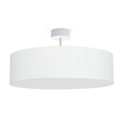 KIOLET 3x25W, E27, IP20 Stropní přisazené svítidlo, kruh, těleso kov, textil, povrch bílá, difuzor plast opál, pro žárovku 3x25W, E27, 230V, IP20, tř.1, rozměry d=500mm, h=160mm