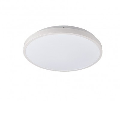 BRAL II LED 64W, IP44 Stropní přisazené svítidlo, kruh, těleso kov, povrch bílá, difuzor plast opál, LED 64W, teplá 3000K, 4800lm, Ra80, 230V, IP44, tř.1, rozměry d=642mm, h=50mm