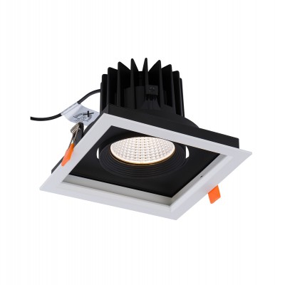 DIAL LED 18W, 30W, IP20 Stropní podhledové bodové svítidlo, těleso hliník/kov, povrch černobílá, difuzor plast čirý, LED 18W, 30W, teplá 3000K nebo neutrální 4000K, vyzařovací úhel 40°, Ra80, 230V, IP20, tř.1, rozměry dle typu, otvor dle typu