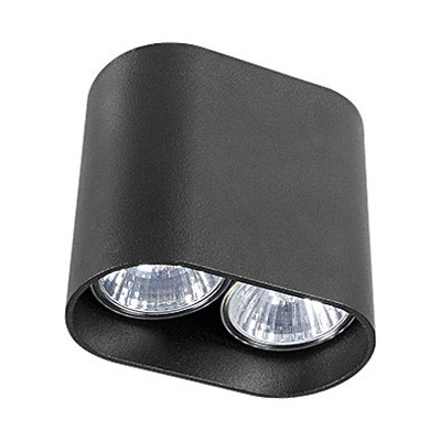 ELU Stropní svítidlo, těleso hliník, povrch černá, nebo bílá, pro žárovku 2x35W, GU10, 230V, IP20, tř.1, rozměry 60x110x100mm