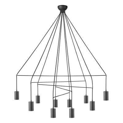 CERO R C10 Závěsné svítidlo, těleso kov, povrch černá, pro žárovku 10x35W, GU10, 230V, IP20, tř.1, rozměry w=1250mm, vč závěsu l=1300mm