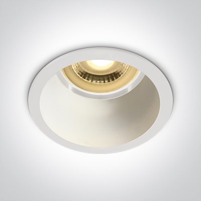 IZEGE BI 1x10W GU10 Podhledové, bodové, komínkové, Darklight, svítidlo, těleso hliník, rámeček bílá, komínek bílá, pro žárovku 1x10W, GU10, MR16, 230V, IP20, rozměry d=68mm, h=50mm