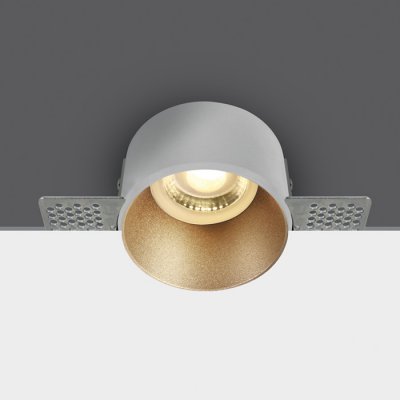 IZEGE VII 1x10W GU10 bezrámečkové Podhledové, bodové, komínkové, bezrámečkové, Darklight, svítidlo, těleso hliník, povrch bílá, komínek mosaz, pro žárovku 1x10W, GU10, MR16, 230V, IP20, rozměry d=60mm, h=40mm.