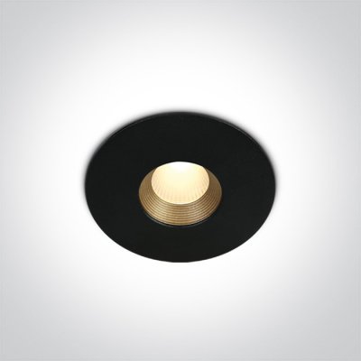 LOMEL BI II 8W, IP54 Stropní podhledové, bodové, Darklight, svítidlo, těleso kov, povrch bílá/černá, reflektor černá a mosaz, LED 8W, 625lm, teplá 3000K, vyzař. úhel 36°, 230V, IP54, tř.2, rozměry d=88mm, h=52mm.