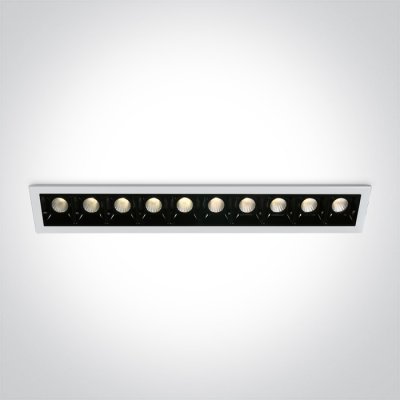 NAMUR BI 10x2W Stropní, podhledové, bodové, buňkové, svítidlo, těleso kov, povrch bílá, LED 10x2W, 10x160lm, stmívatelné, vyzař. úhel 30°, 700mA, Ra90, IP20, tř.3, rozměry 281x47x45mm, driver SAMOSTATNĚ