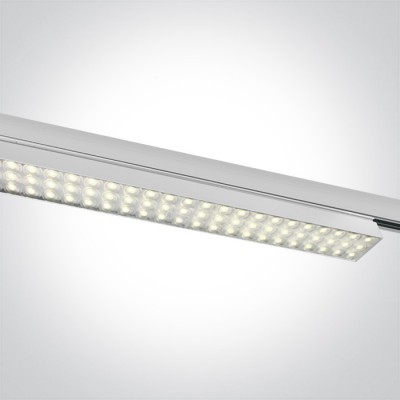 PEL 3F 60W Svítidlo do 3F lišty, těleso hliník, povrch bílá, LED 60W, 5400lm, neutrální 4000K, vyzař. úhel 90°, Ra90, 230V, IP20, tř.1, rozměry 1150x40x64mm.