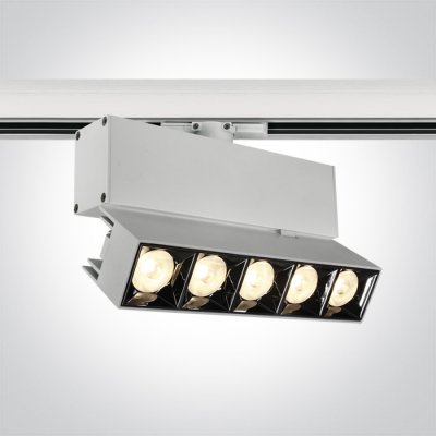 VORKUM 3F 20W Bodové svítidlo do 3F lišty, buňkové, nast. směr svícení, těleso hliník, povrch bílá, LED 20W, 1600lm, teplá 3000K, vyzař. úhel 38°, Ra90, 230V, IP20, tř.1, rozměry 193x108x42mm.